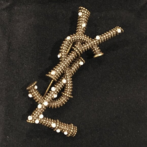 Vintage Bronze YSL Brooch - Picture 1 of 2